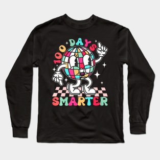 Groovy 100 Days Smarter Happy 100Th Day Of School Teacher Long Sleeve T-Shirt